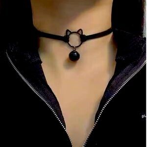 Black Cat Ear Choker Necklace